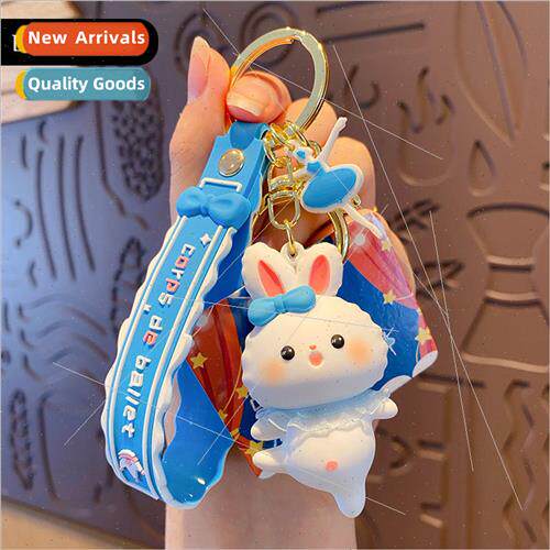 Ballet healing rabbit keychain female cute nd car key chain