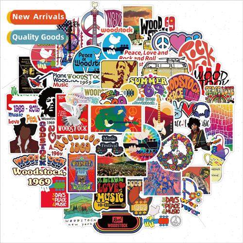 50 Woodstock Graffiti Stickers Motorcycle ggage Notebook Wat