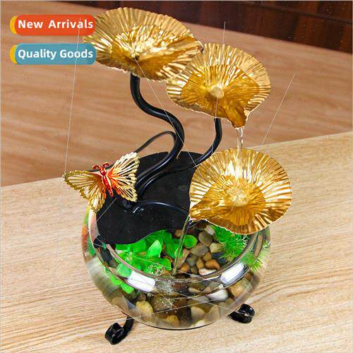 Desktop small fish tank running water ornaments attract weal