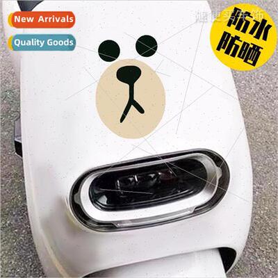Electric car head stickers lights decorative stickers cute b
