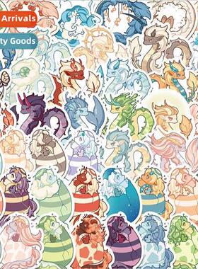 50 self-created  cartoon dragon handbook stickers suitcase c