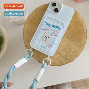 Dog Card Blue 15Pro iPhone Checkered 适用 Fresh Case