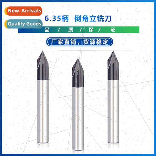 New 6.35 shank chamfering end mill 3 flutes 60 degree millin