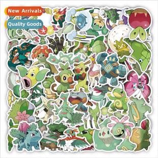 60 new green Pokémon cute stickers decorative handbook stat