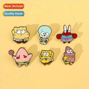 SpongeBob Patrick creative cartoon badge Cute metal