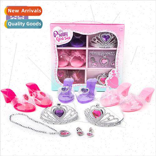 Childrens jewelry toys play house crystal high heels necklac
