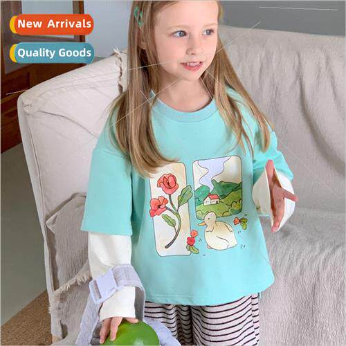 Korean  of the girls sweater childrens fall tops fashionable