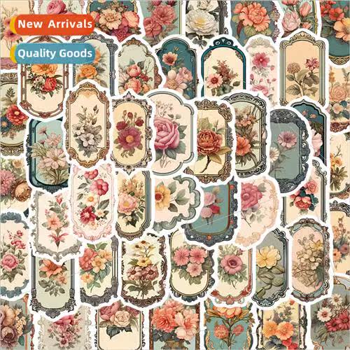 50 pcs of retro American seal floral decoration material sti