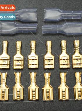 100 Pairs Gold 4.8mm Insertion Reed Terminals w/Sheath Cold