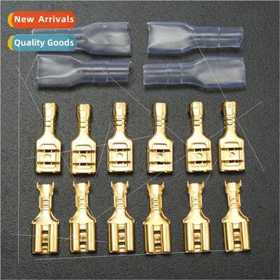 100 Pairs Gold 4.8mm Insertion Reed Terminals w/Sheath Cold