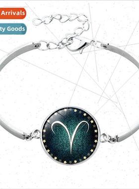 Jewelry Zodiac Time Gemstone Glass Bracelet 12 Zodiac Bracel