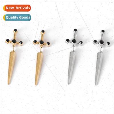 New dark gothic cross sword sword earrings diamond dagger ea
