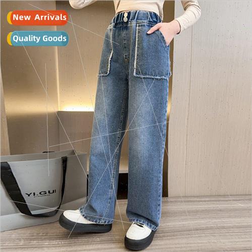 2023 new childrens clothing girls fashion jeans spring  of m