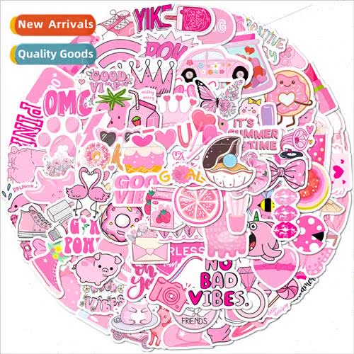 100 Small ze 4cm Pink Mashup Stickers VSCO Color Mashup Pink