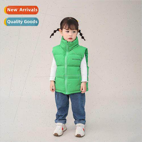 Boys down cotton vest childrens fall and winter clothing out