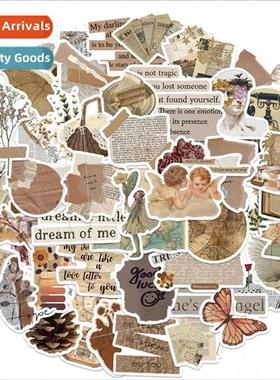 52 new retro DIY collage graffiti stickers can be decorated