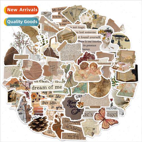 52 new retro DIY collage graffiti stickers can be decorated