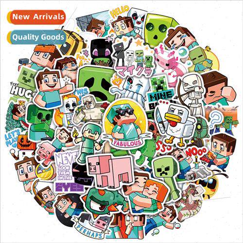 50 popular game my world cartoon graffiti stickers electric