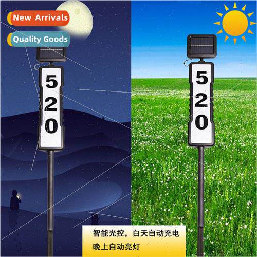 New solar energy ground insert door sign light letter number