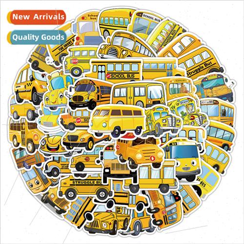 50 cartoon school bus children laptop cell phone luggage sco
