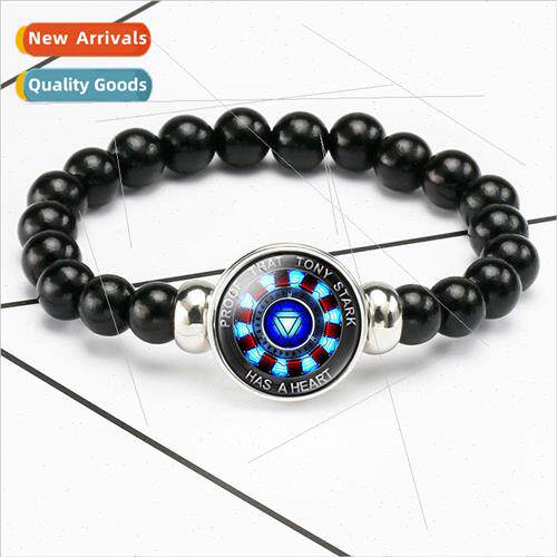 Avengers Iron Man Poly Heart Time Gem Bracelet Superhero Bla
