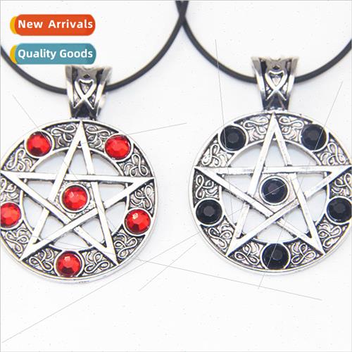 Black Deacon Satanic Symbol Hollowed Out Pentagram with Diam