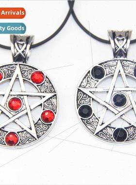 Black Deacon Satanic Symbol Hollowed Out Pentagram with Diam