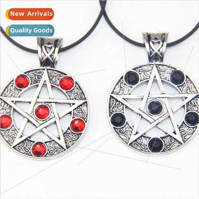 Black Deacon Satanic Symbol Hollowed Out Pentagram with Diam