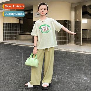clothing girls casual 2023 summer childrens suit middle new