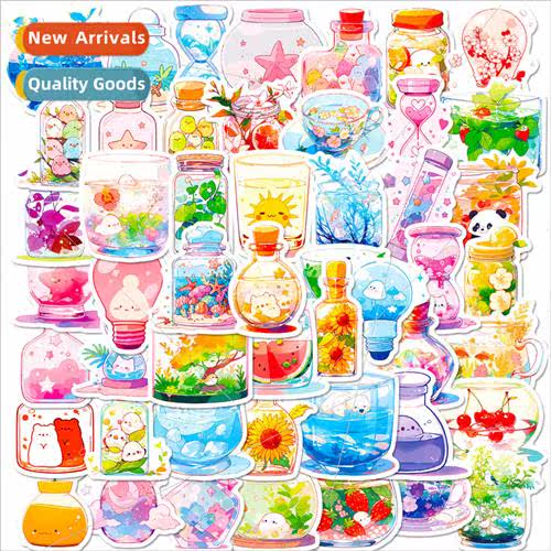 50 colorful utensils graffiti stickers the world in a glass