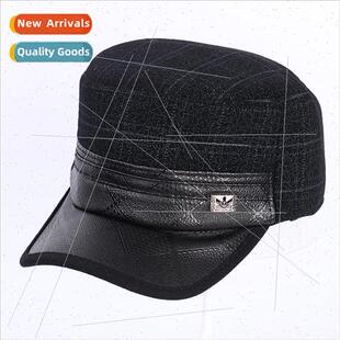 Winter middle-aged and elderly hat male father warm flat cap