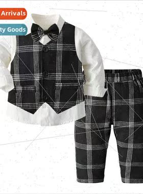 Fall  childrens clothing boys childrens clothing new plaid v
