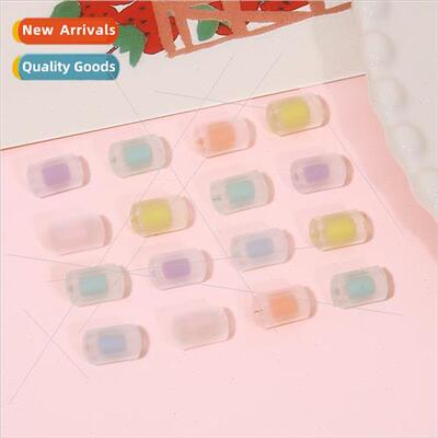 Macaron frosted column straight hole beads in beads DIY hand
