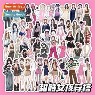 wear stickers OOTD Sweet with girl handbook cool