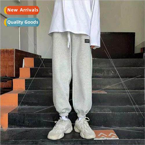 Gray sweatpants mens pants spring 2021 new spring and autumn