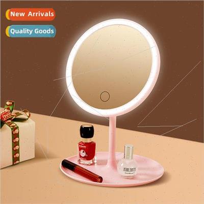 LED makeup mirror three color dimming beauty mirror dormitor