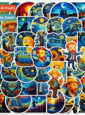 50 Van Gogh starry sky stickers world famous painting art oi