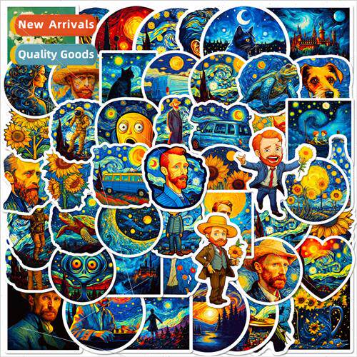 50 Van Gogh starry sky stickers world famous painting art oi