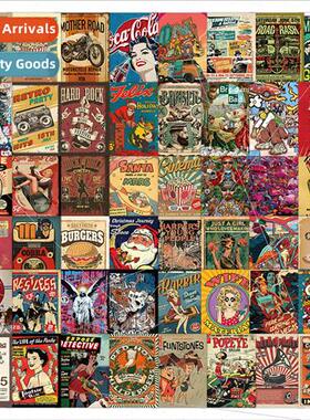 50 new American retro poster stickers magazine  set handbook