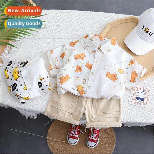 Patchwork small animal shirt boys and girls short-sleeved t-