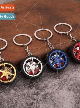 New metal wheel caliper keychain pendant creative car modifi