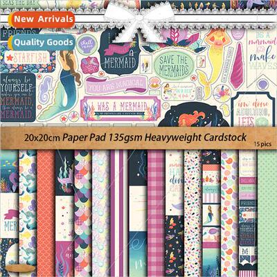 15 pcs of material paper echo park paper book mermaids dream