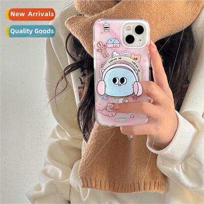 Niche ins love wearing headphones cat 适用 iPhone 14/13 magn