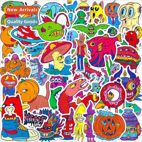 50 small eye monster stickers students graffiti cartoon pers