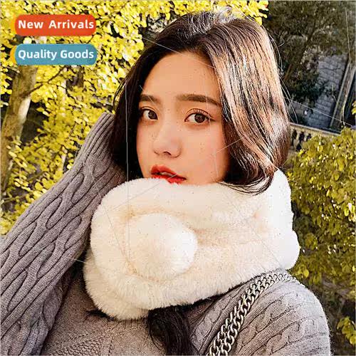 Japanese imitation otter rabbit hair three tube scarf otter