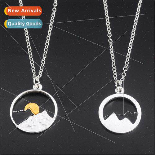valentines day gift mountain necklace sunrise sunset mountai