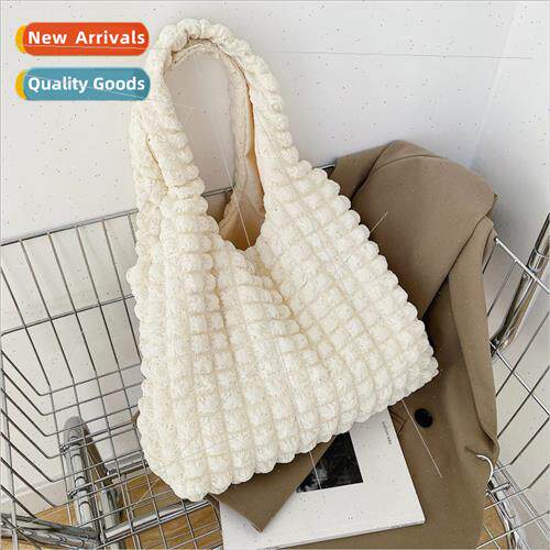 Pleated Clouds Shoulder Bag 2022 New Small Fresh Cotton Tote