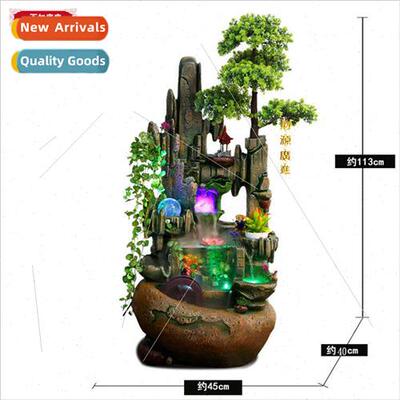 ving room fish tank rockery water fountain floor ornaments i