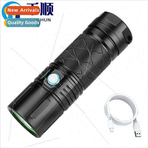New LED strong light flashlight rechargeable USB lighting al
