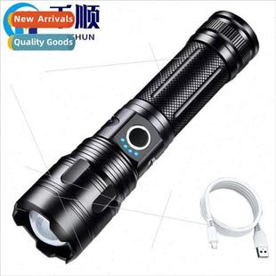 distance bright outdoor USB sho strong long super flashlight